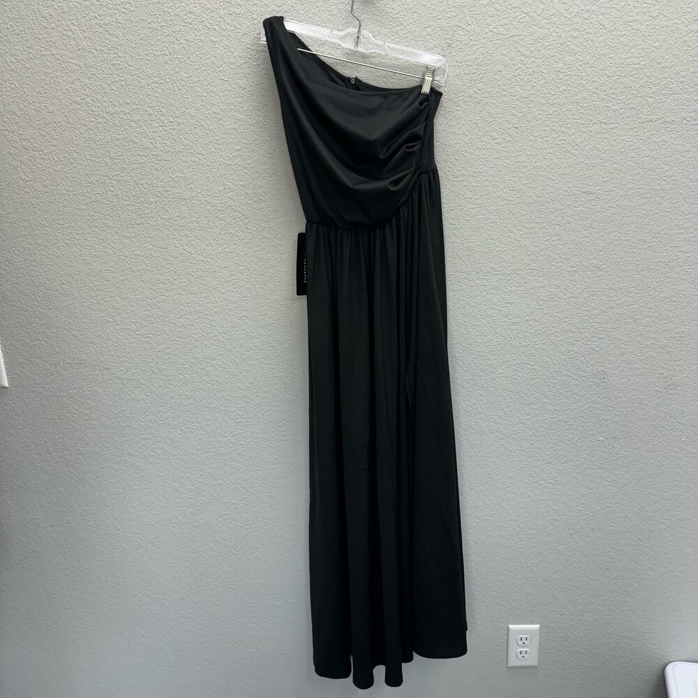 Luxedo Dress Women's Size M Black One Shoulder Maxi Dress Formal New